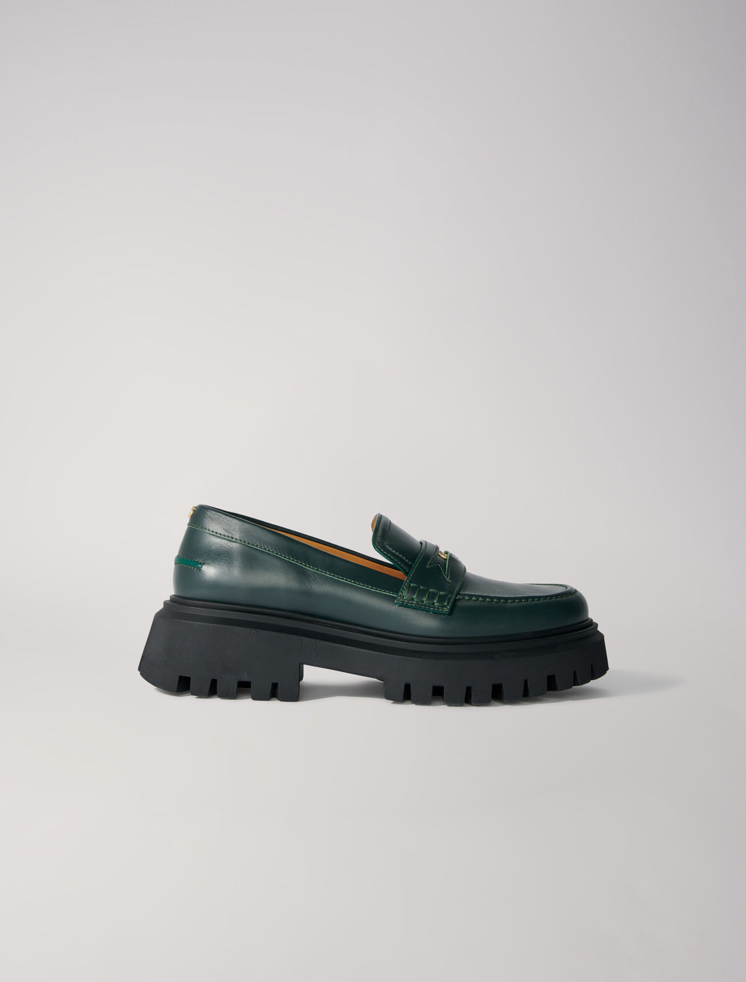 Mocassini con plateau in pelle