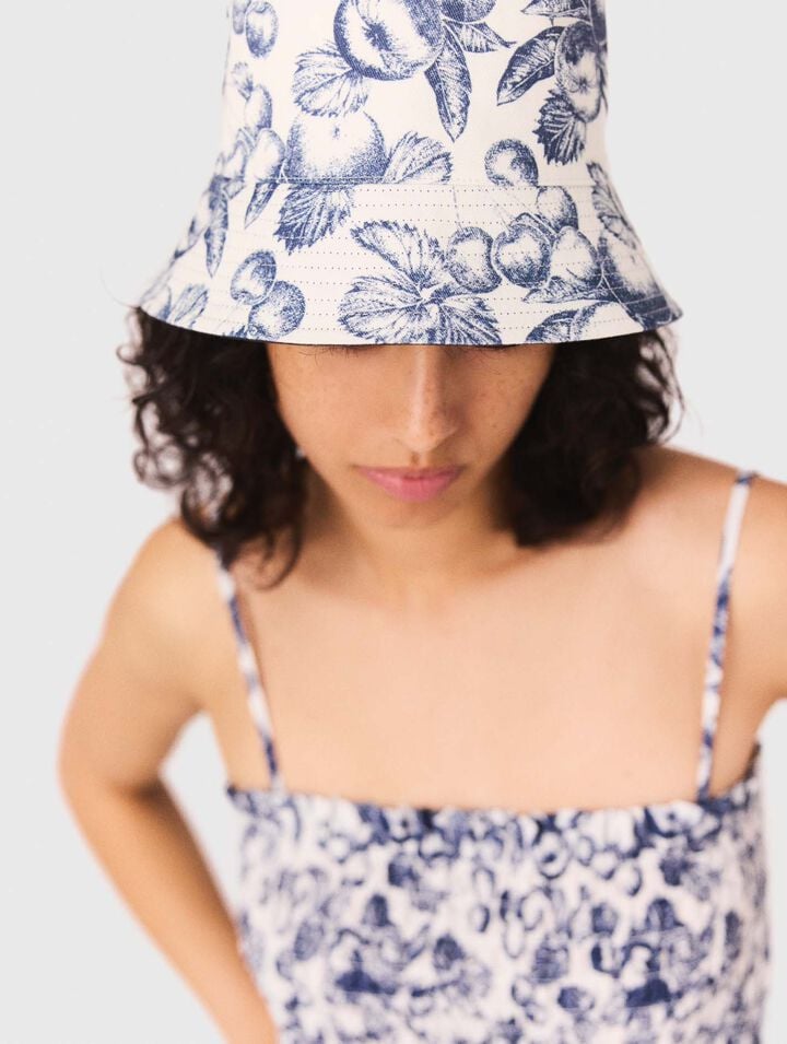 Cappello reversibile stampa frutta