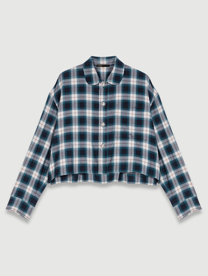 Camicia corta a quadri