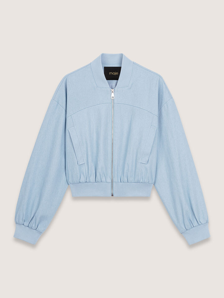 Giubbotto bomber corto in denim