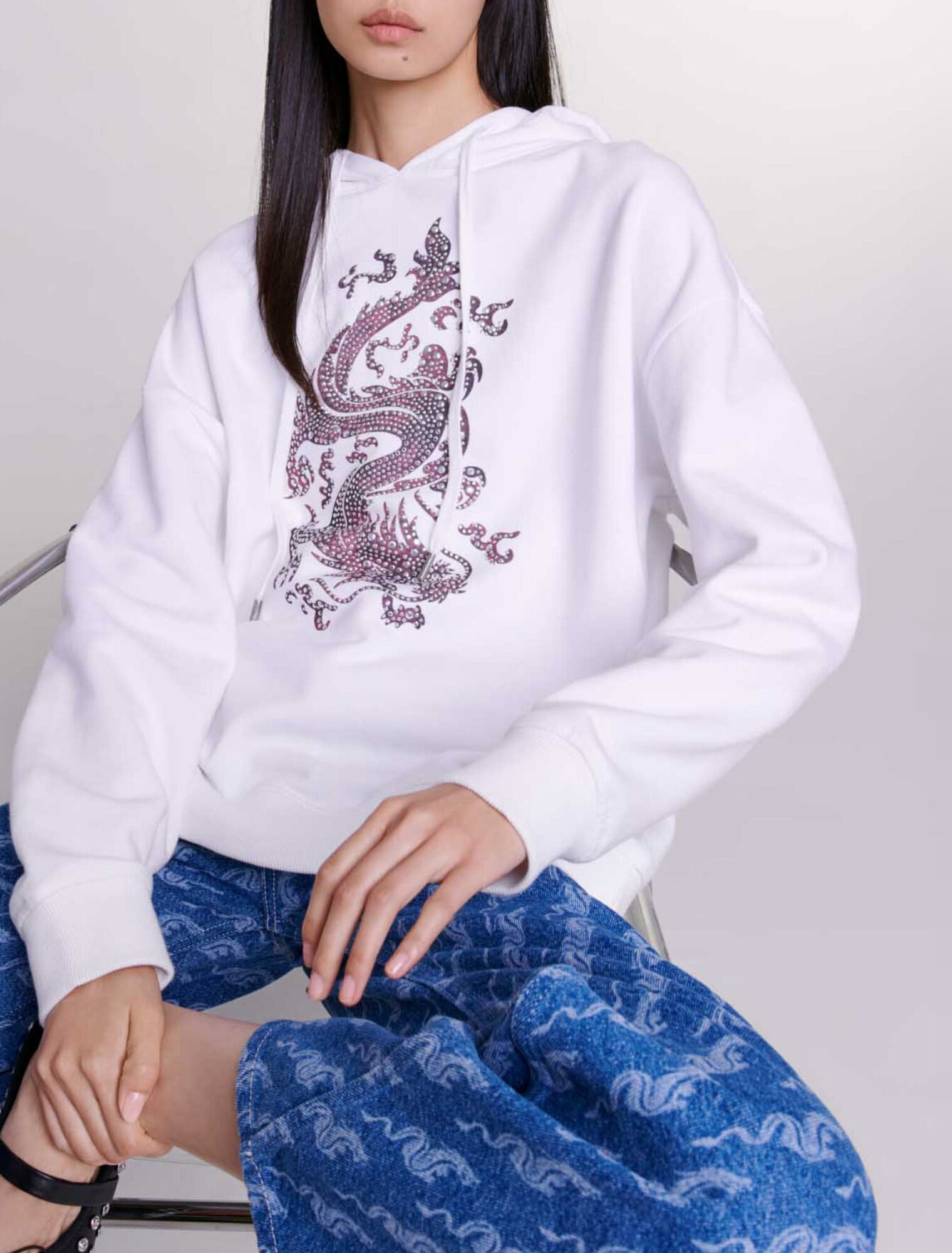 Felpa oversize con strass
