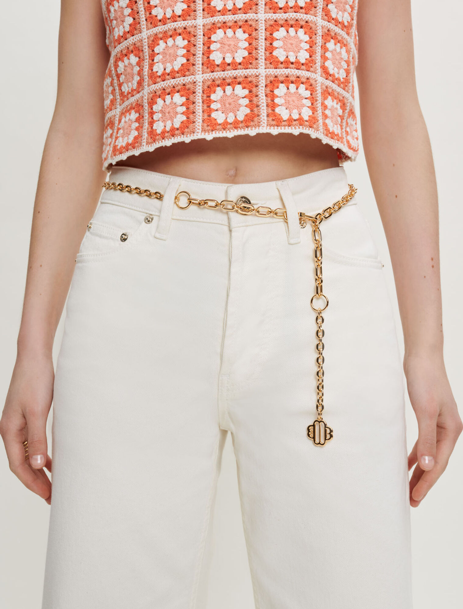 Cintura a catena con logo Clover