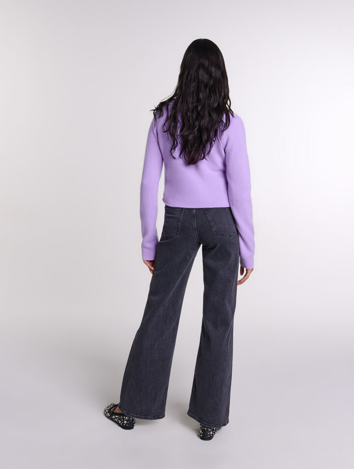 Jeans baggy con cintura nera