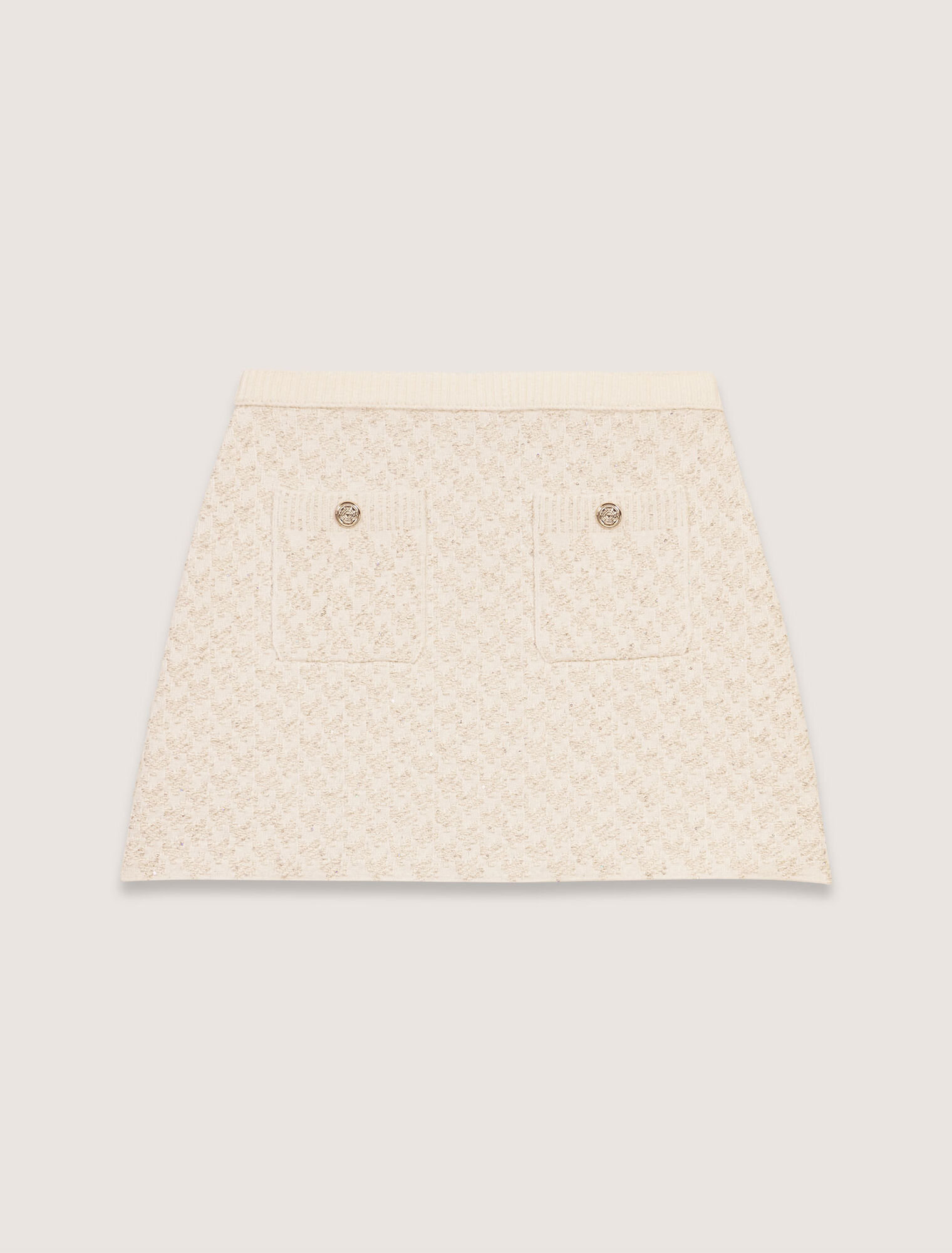 Gonna in maglia con effetto tweed