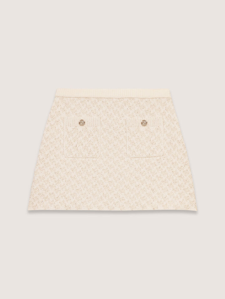 Gonna in maglia con effetto tweed