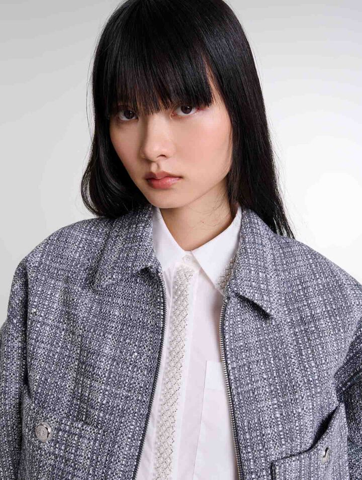 Giubbotto corto in tweed