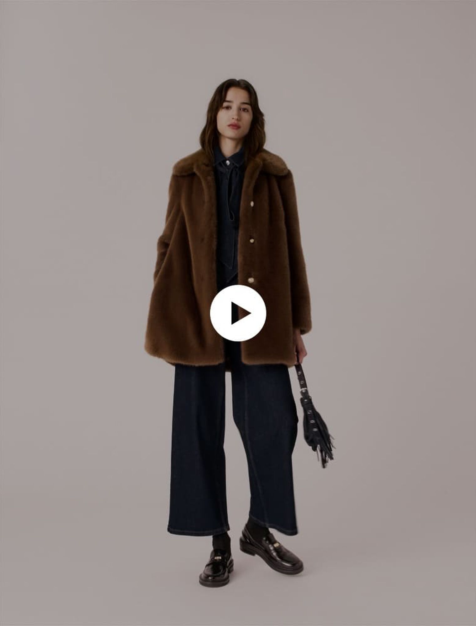 Cappotto midi in ecopelliccia