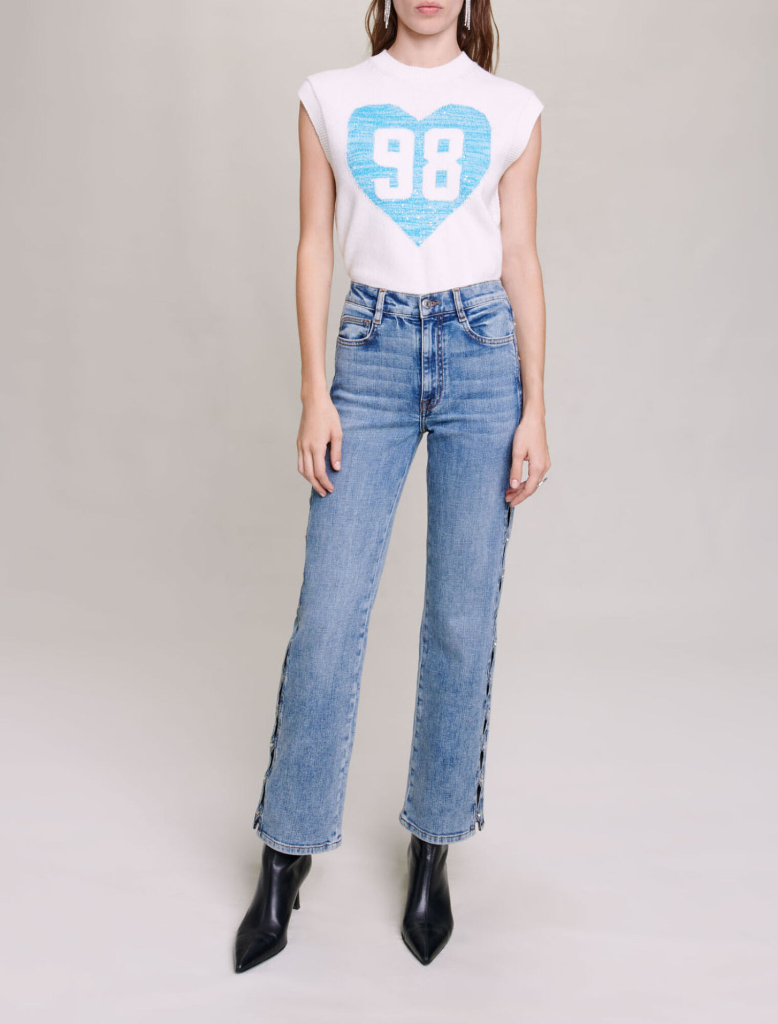 Maglia senza maniche con cuori