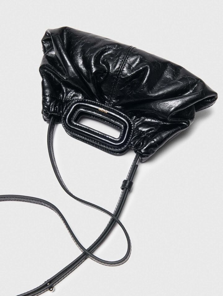 Mini clutch in pelle craquelé