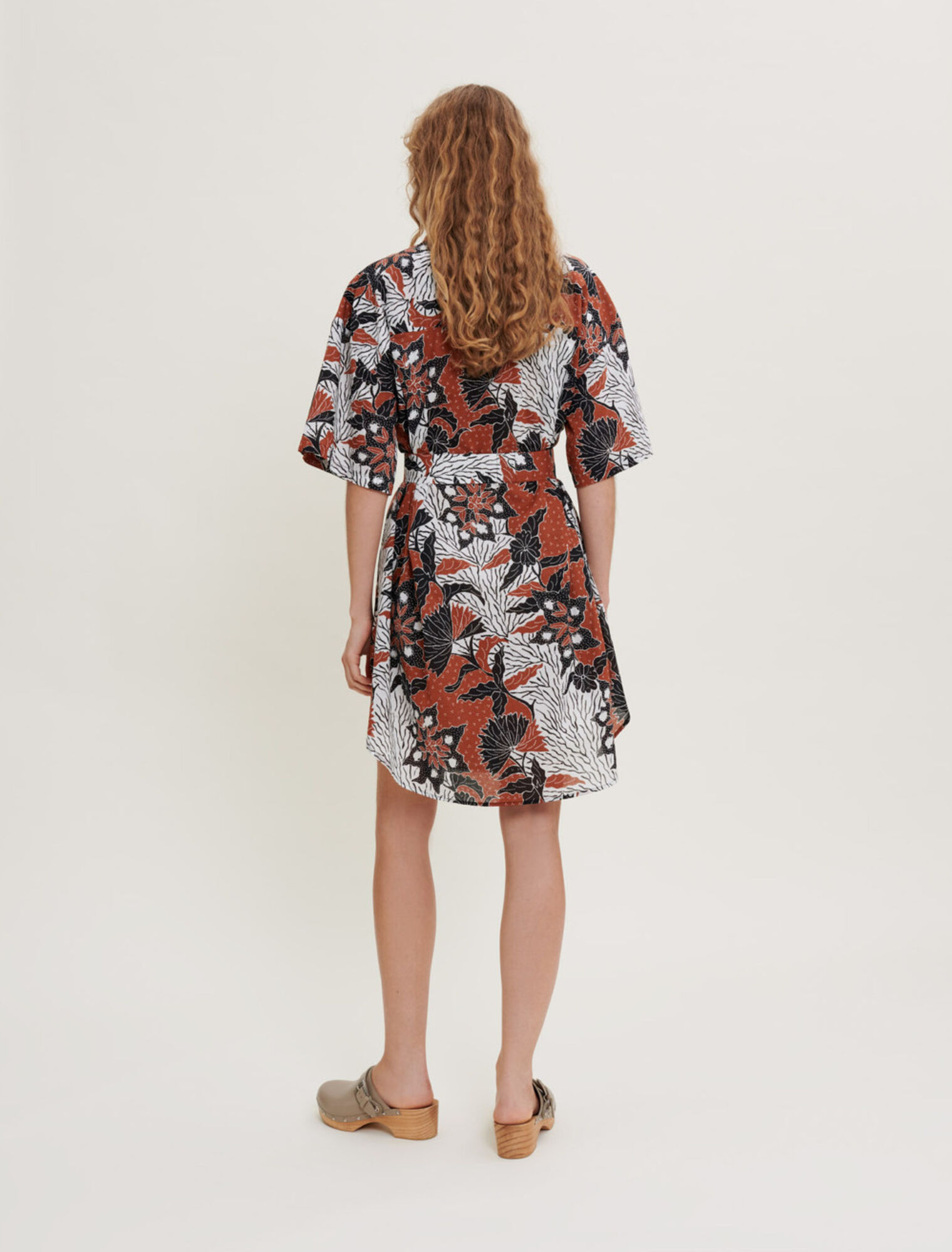 Abito camicia in voile di cotone