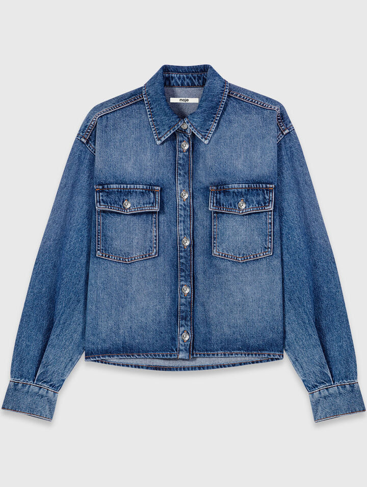 Camicia in denim con spille