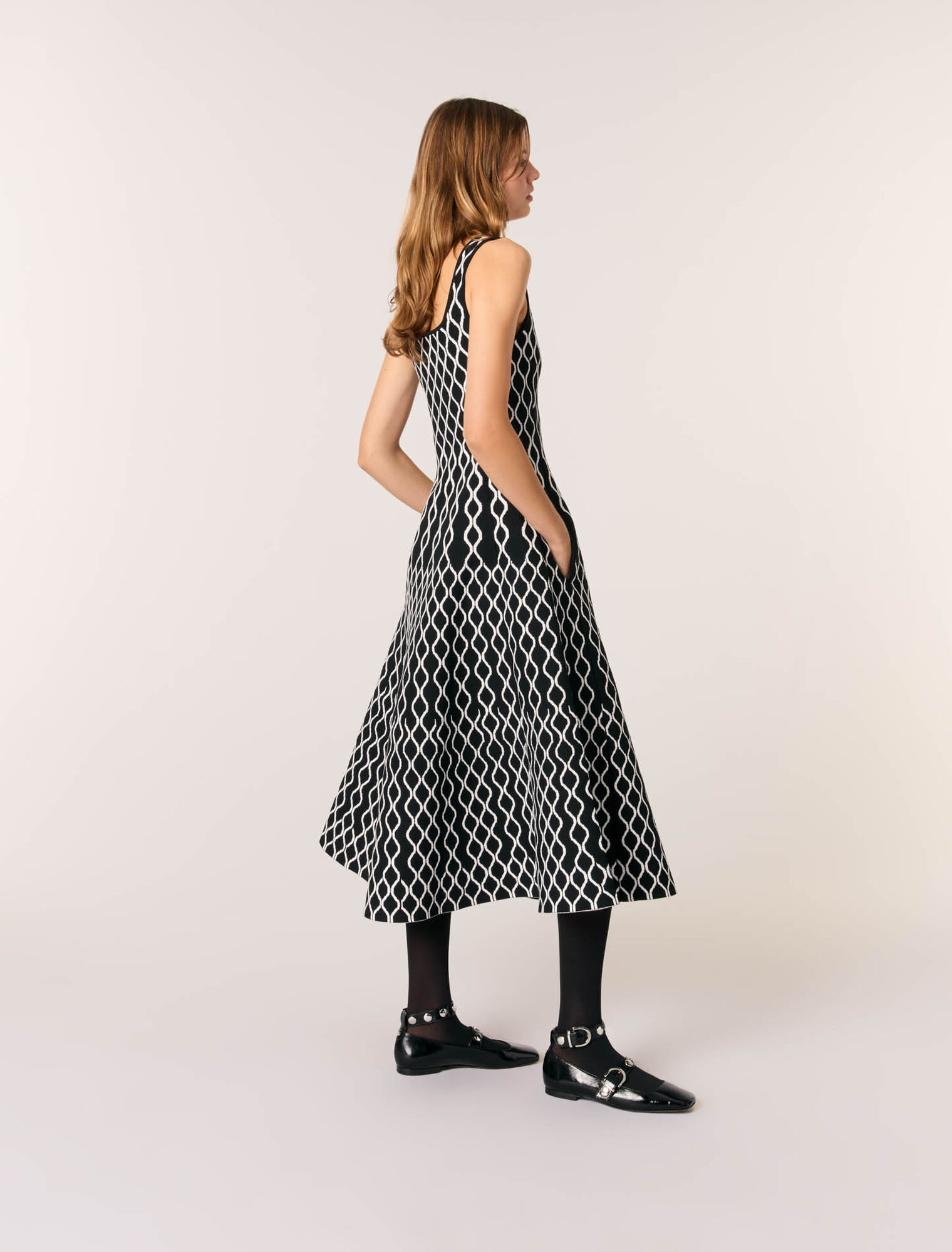 Abito midi in maglia jacquard