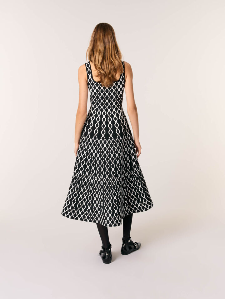 Abito midi in maglia jacquard