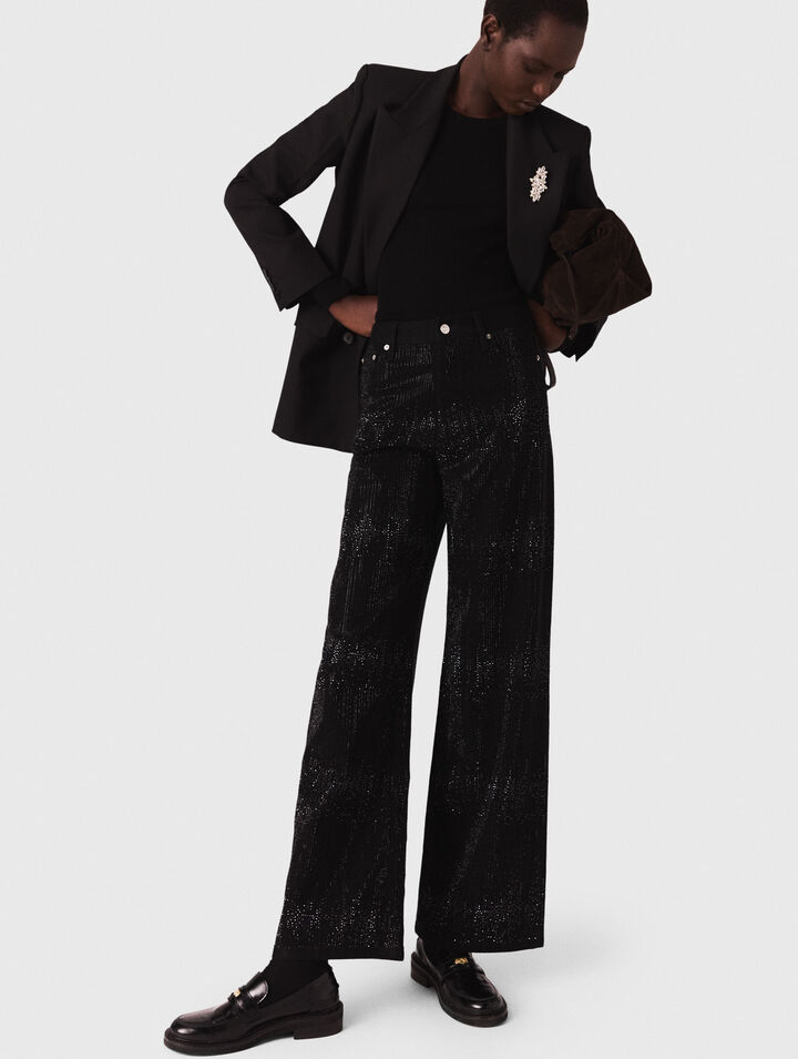Jeans larghi glitterati