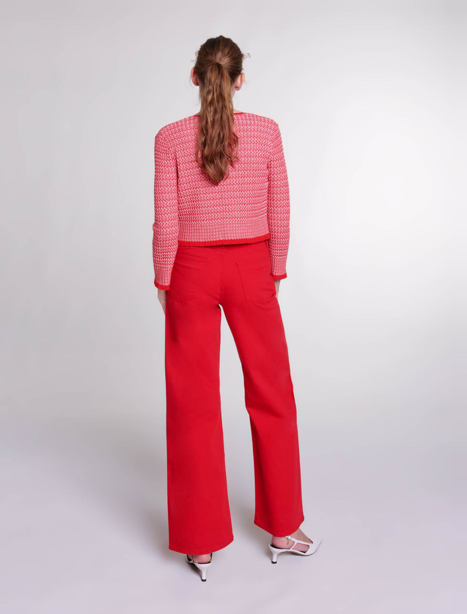 Twin set in maglia fantasia spigata