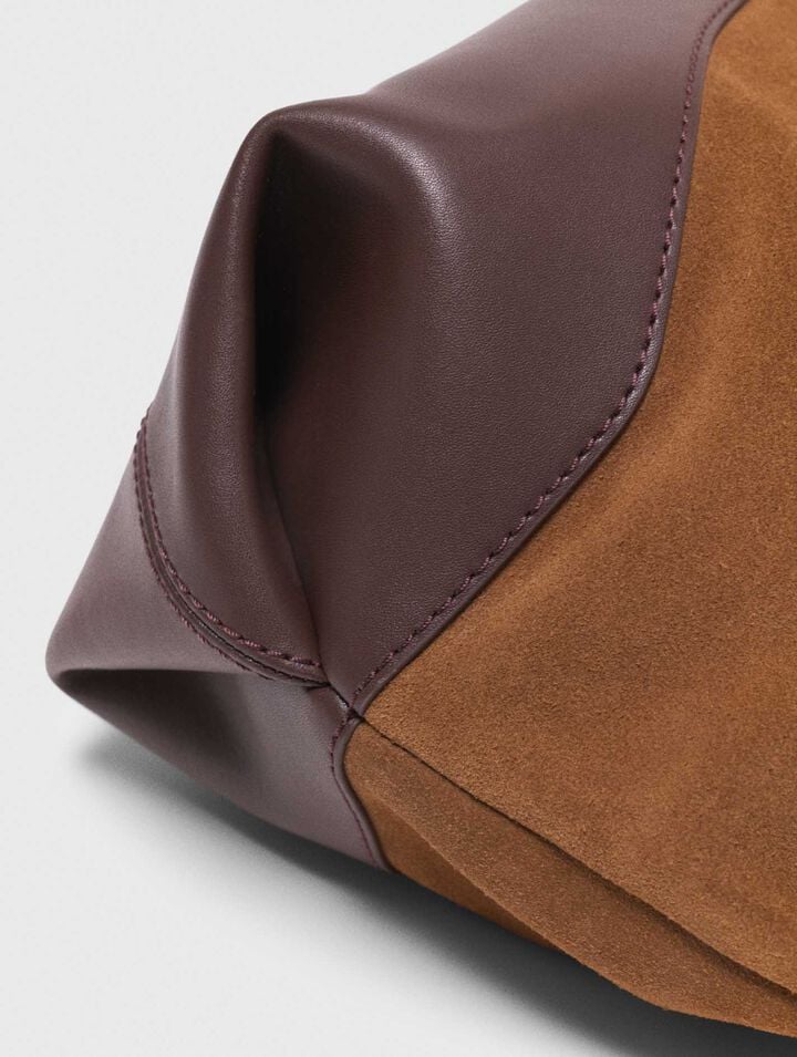 Borsa M Tote pelle e camoscio