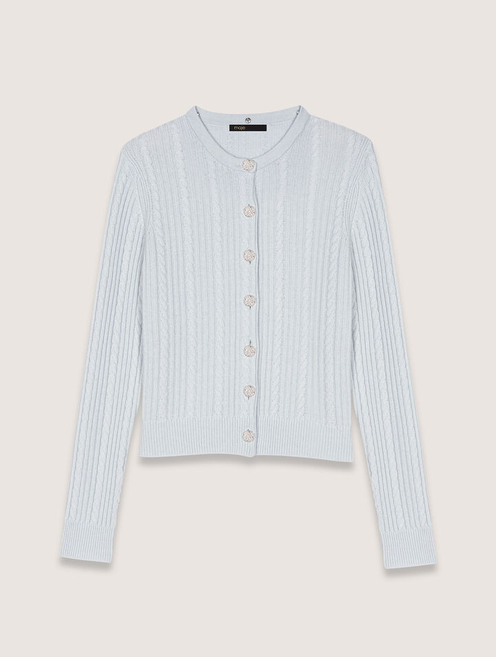 Cardigan con colletto rimovibile