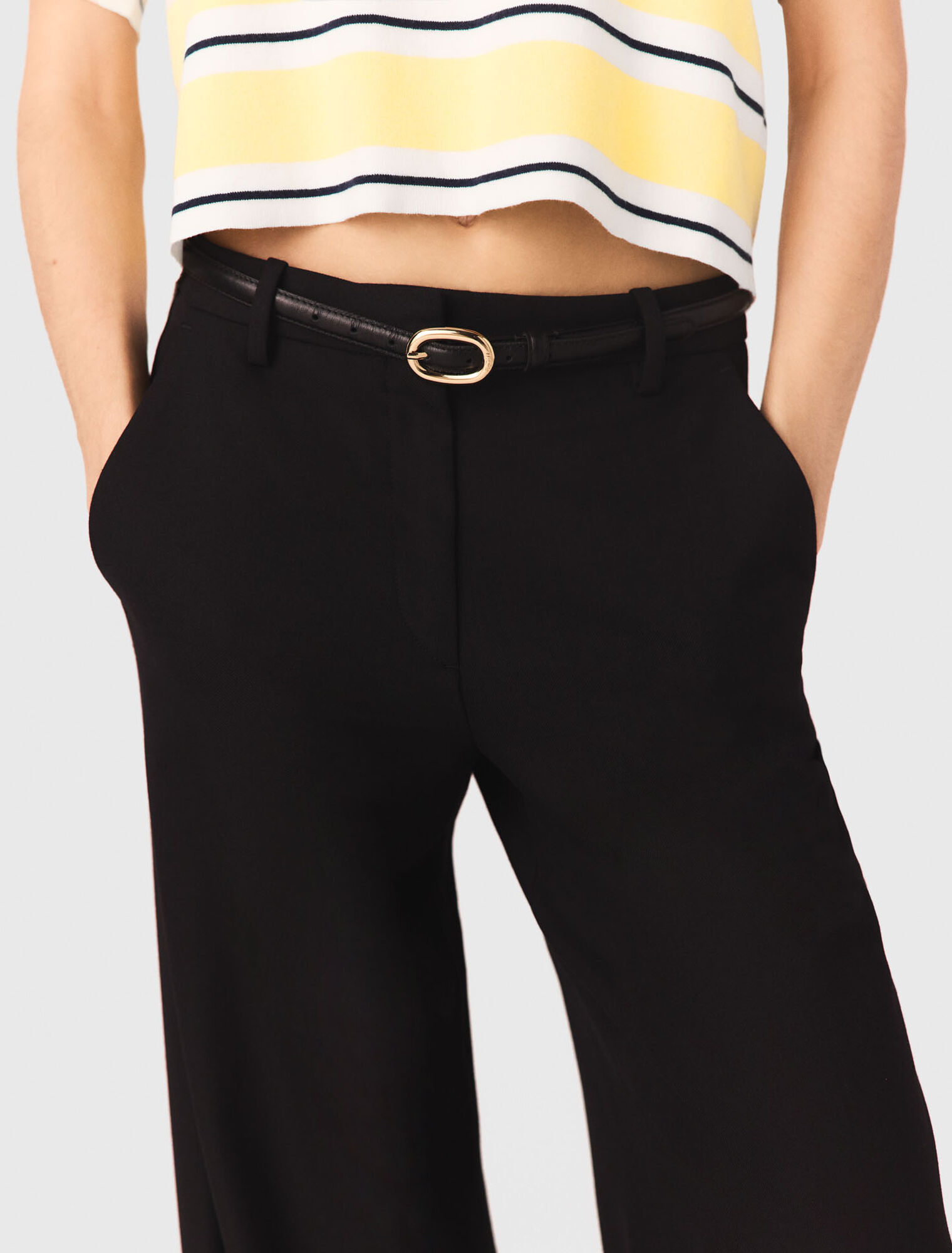 Cintura fine in pelle fibbia ovale