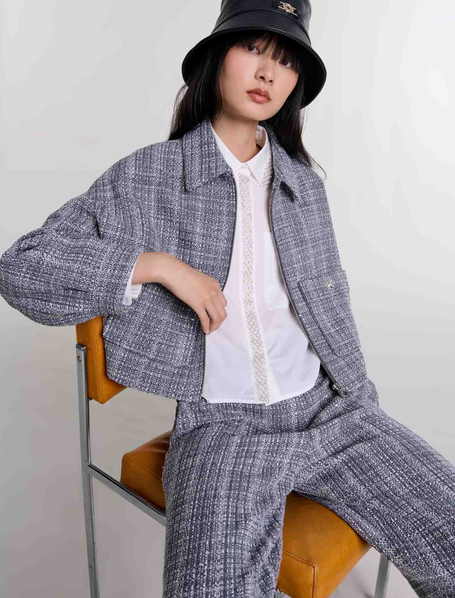 Giubbotto corto in tweed