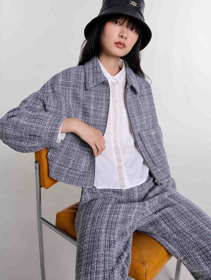 Giubbotto corto in tweed