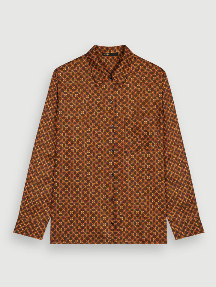 Camicia in raso stampato Mini Clover