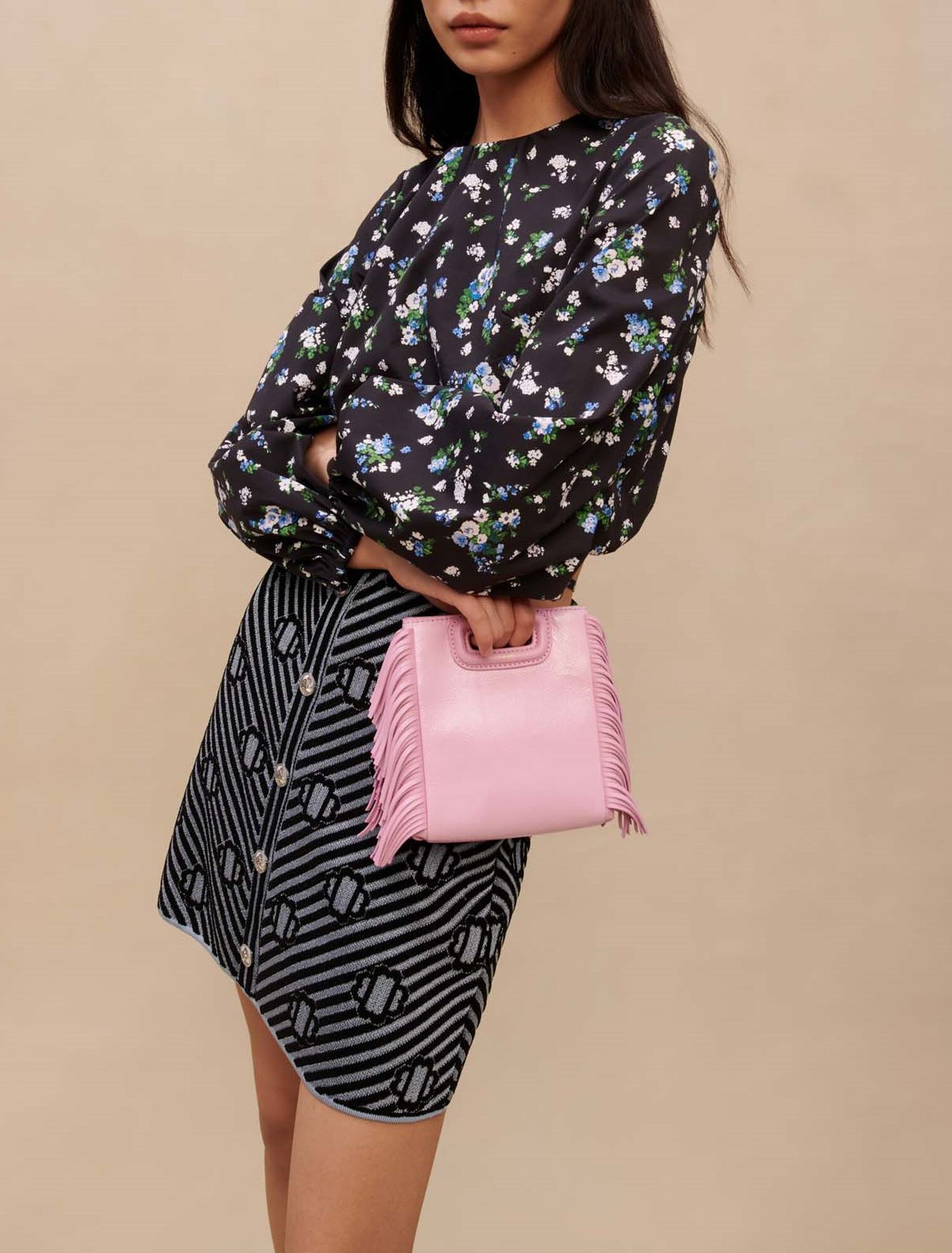 Borsa M Mini in pelle rosa