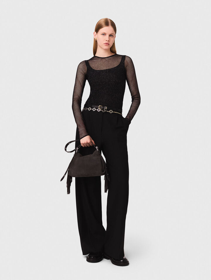 Top in jersey con strass