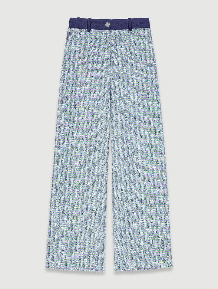 Pantaloni larghi in tweed