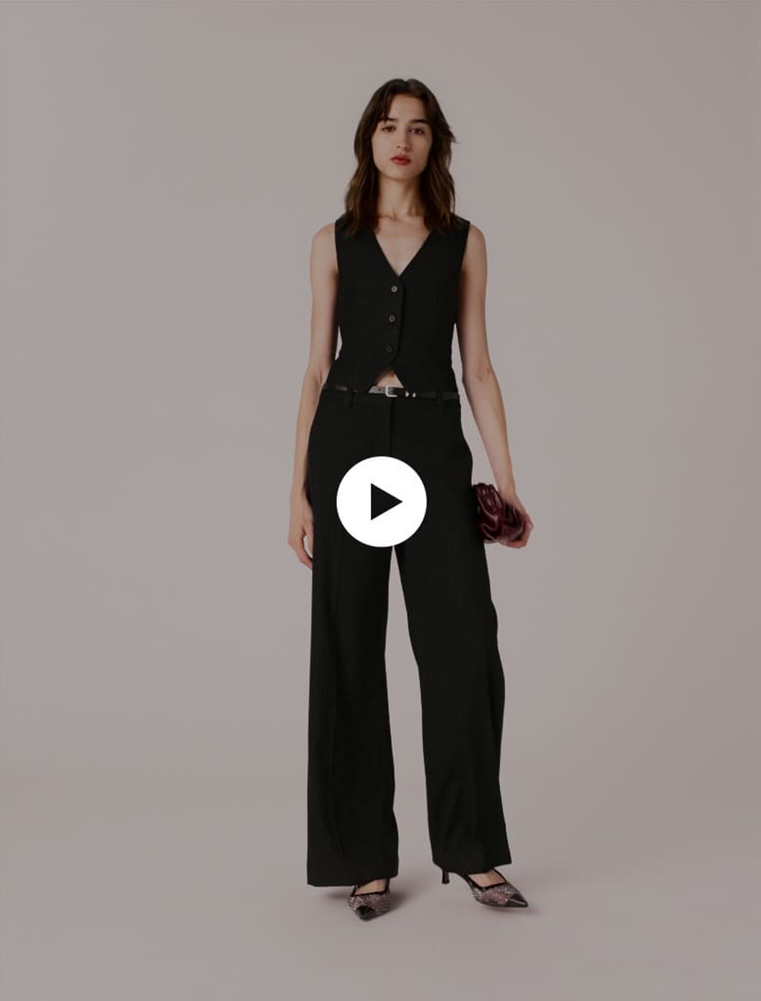 Panciotto da tailleur con strass