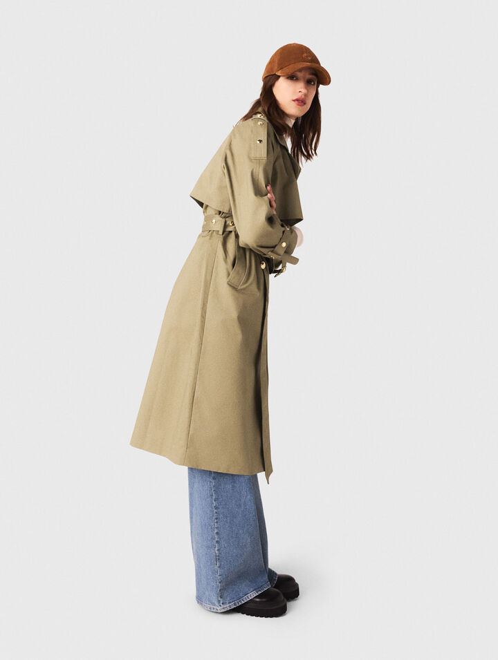 Trench borchie collo rimovibile