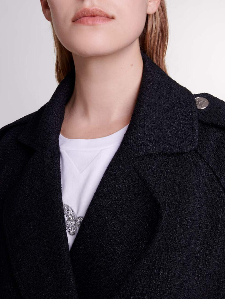 Trench in tweed