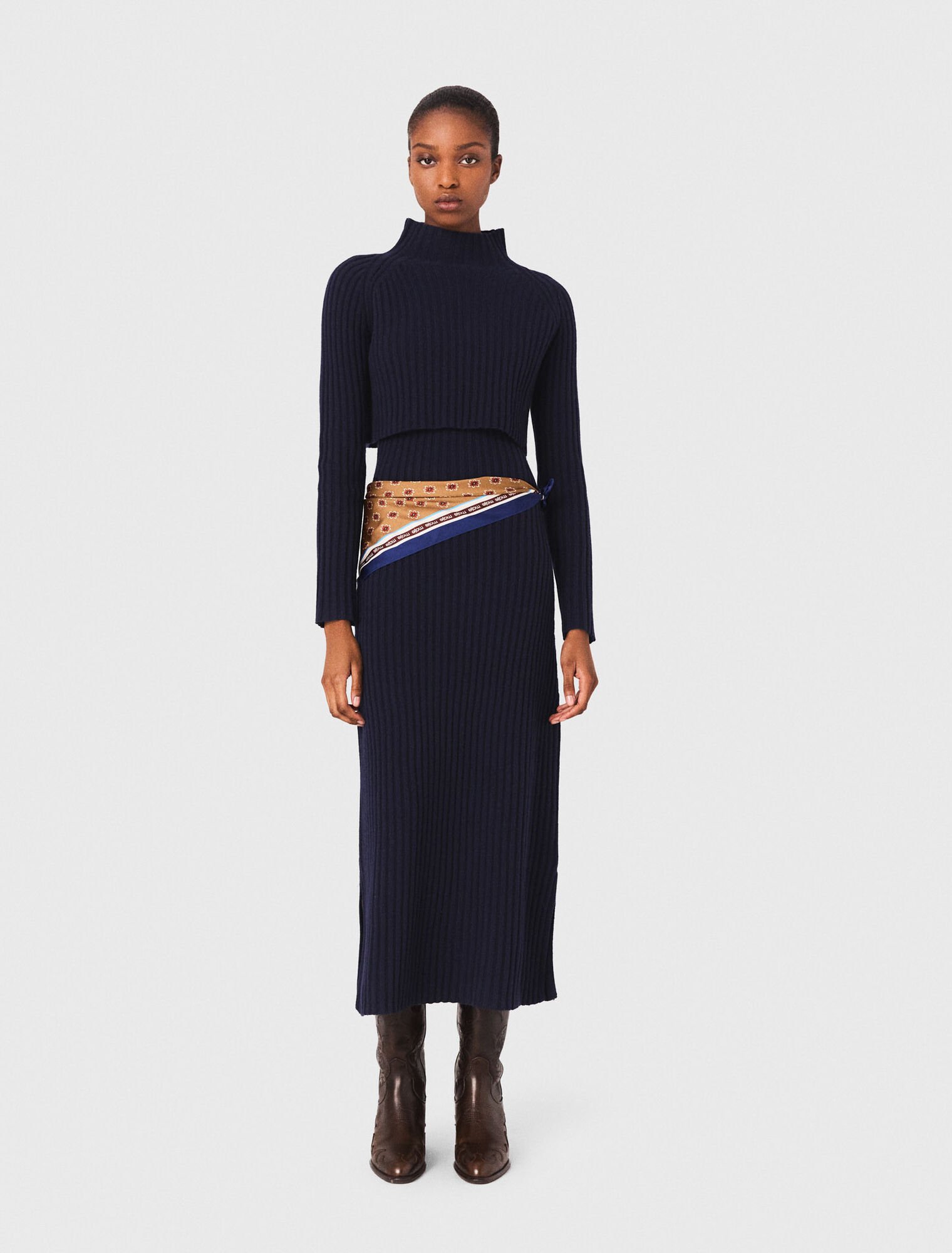 Abito in maglia con pull removibile