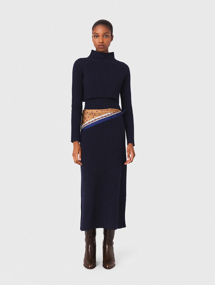 Abito in maglia con pull removibile