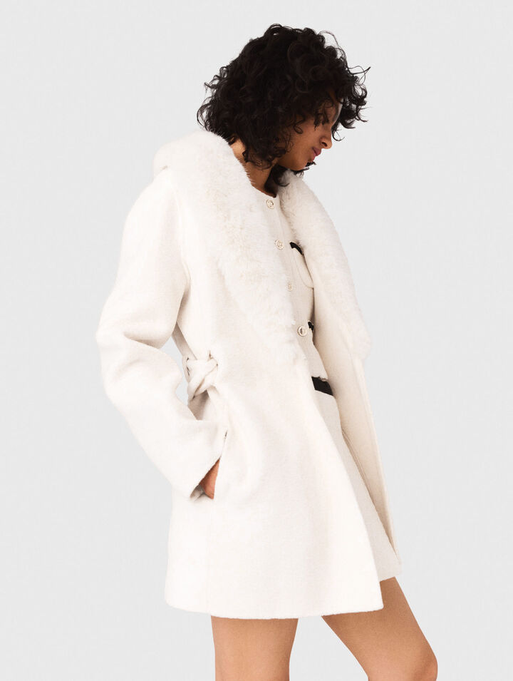 Cappotto lungo in ecopelliccia