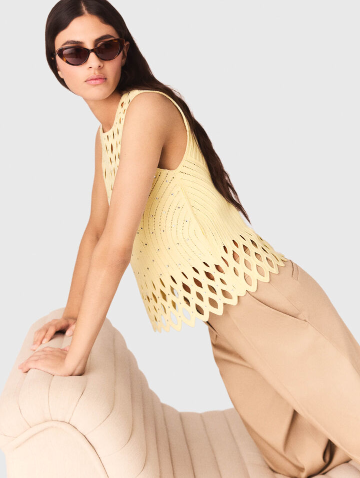 Top in crochet con strass