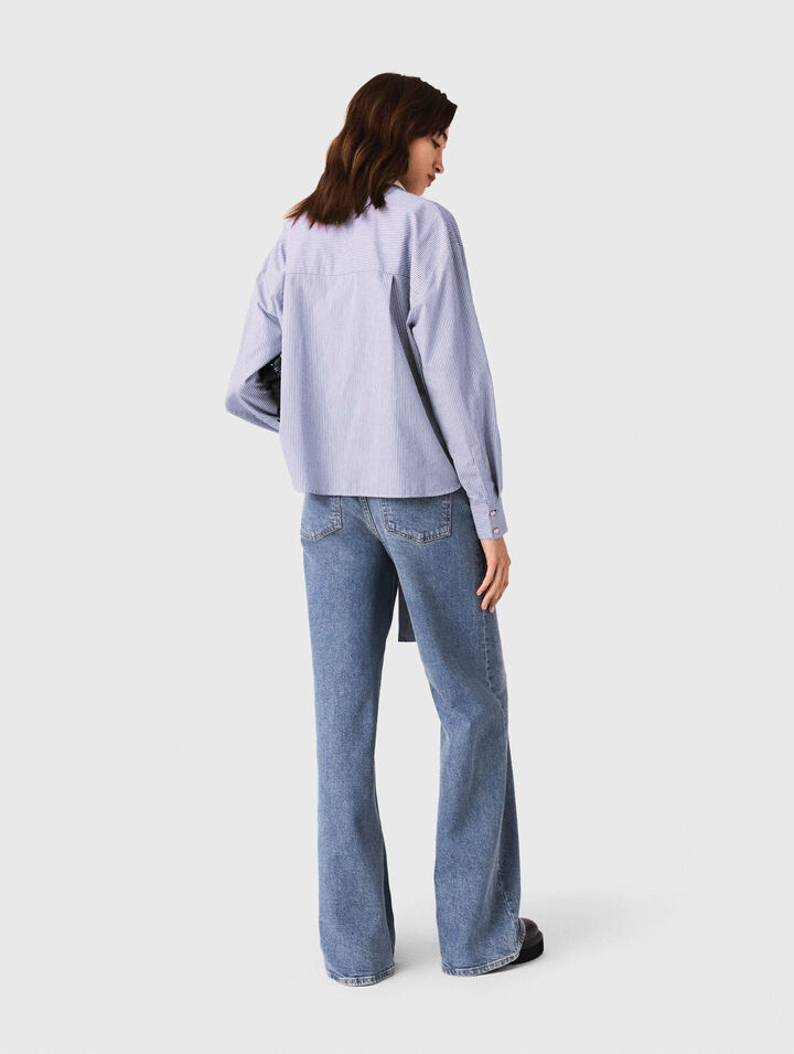 Camicia a righe con fiocco