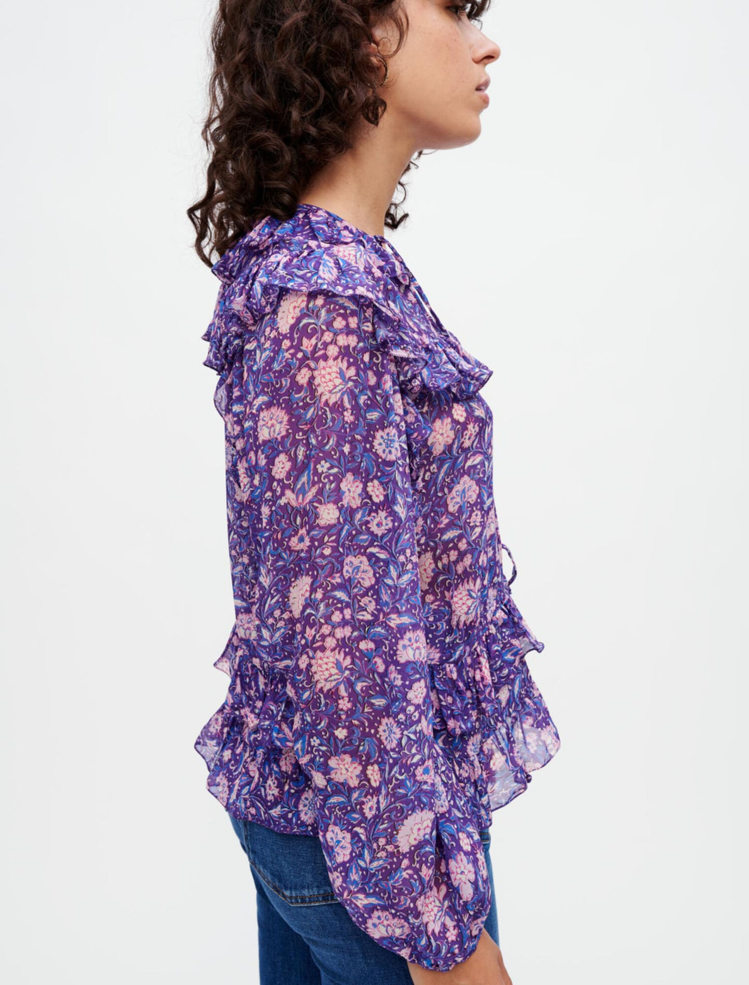 Top in viscosa stampata Dahlia