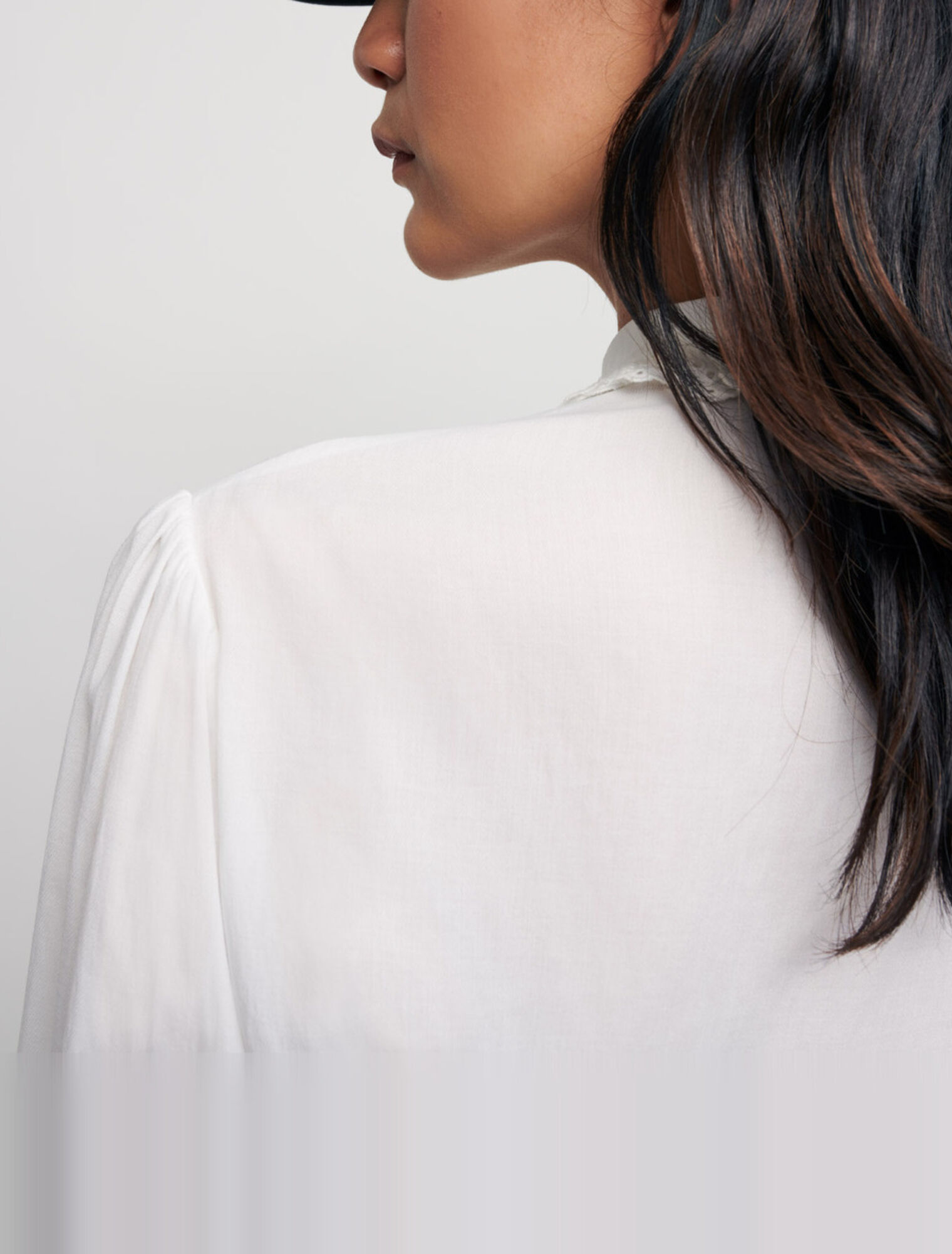 Camicia in voile con colletto Claudine