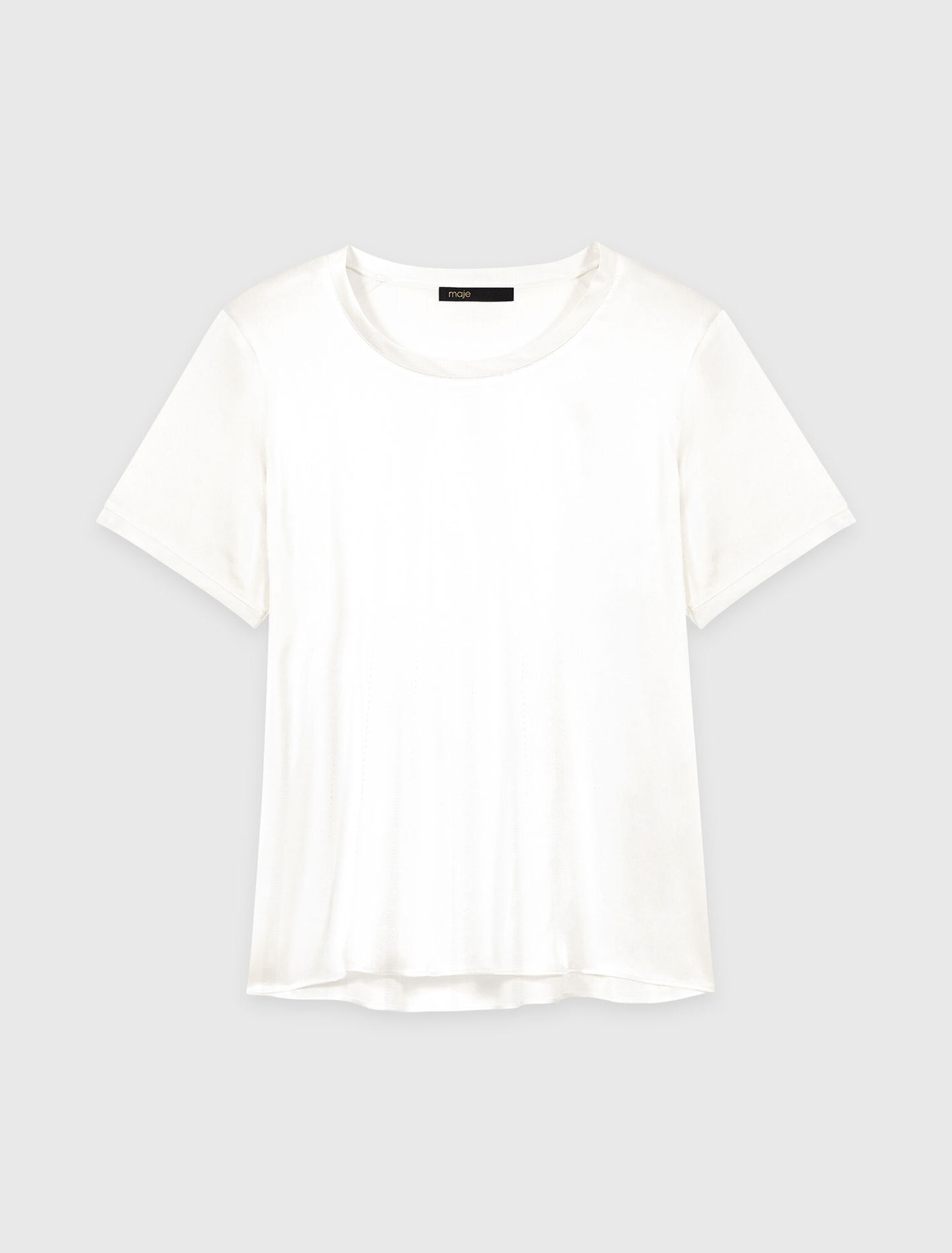 Top a maniche corte in seta