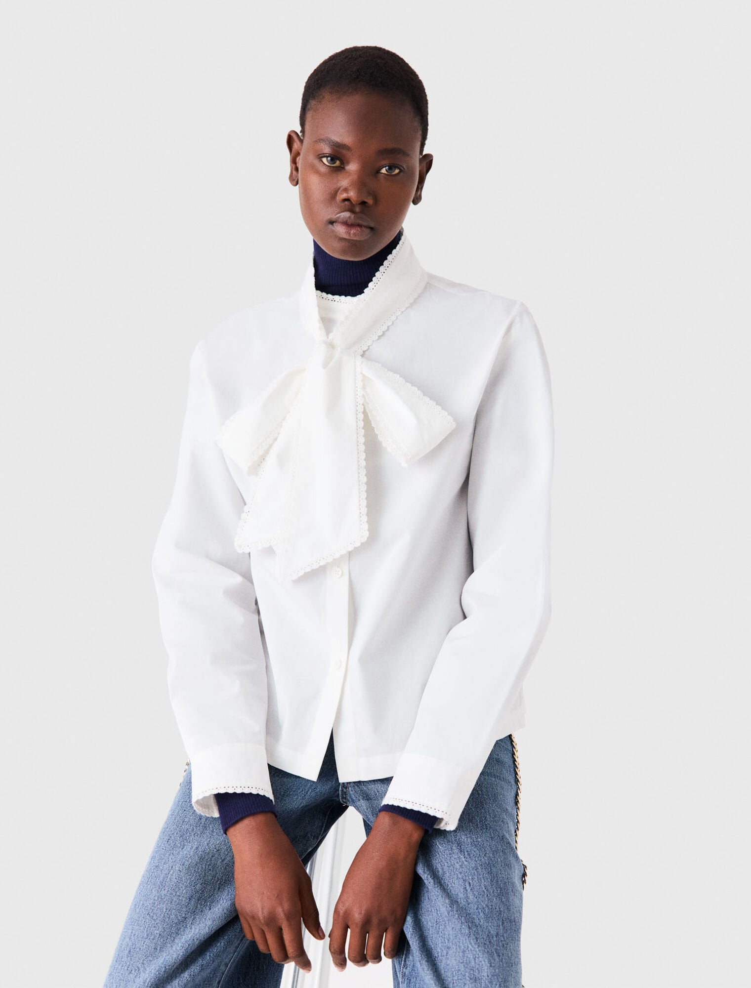 Camicia con fiocco rimovibile