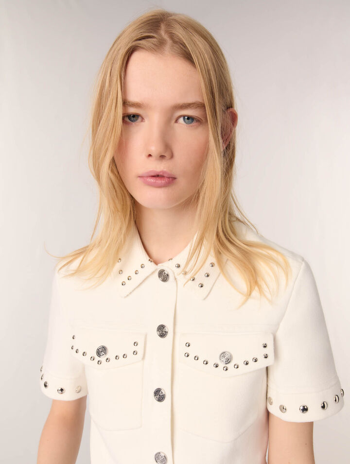 Cardigan corto con borchie