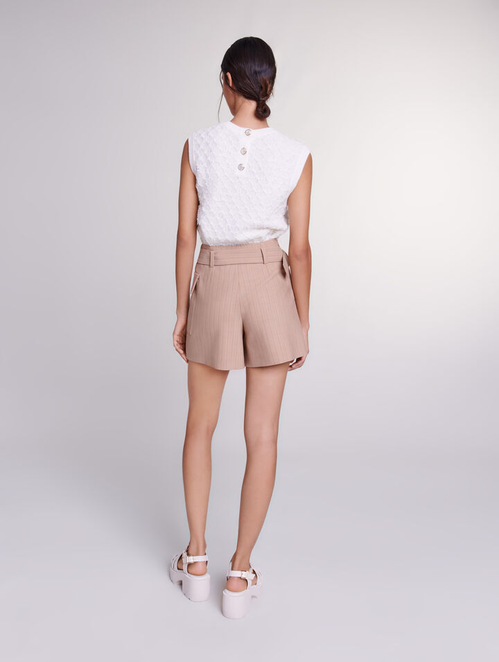 Shorts trompe l'œil a righe