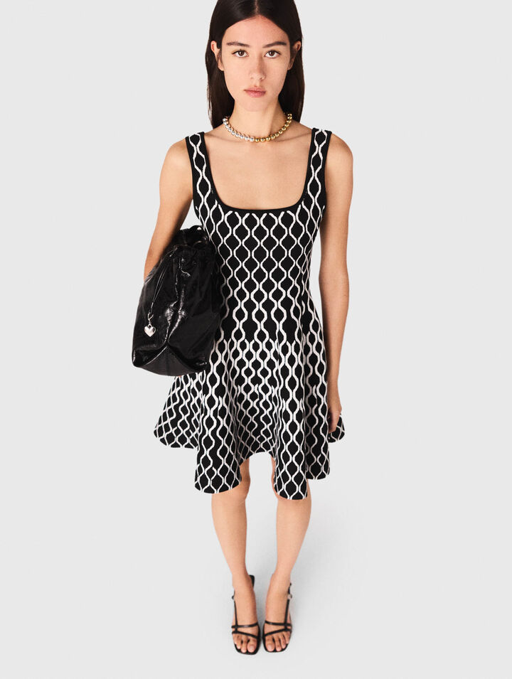 Abito corto in maglia jacquard