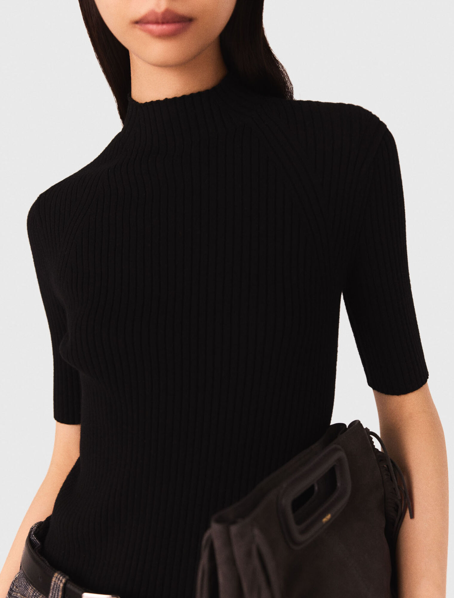 Top in maglia a coste