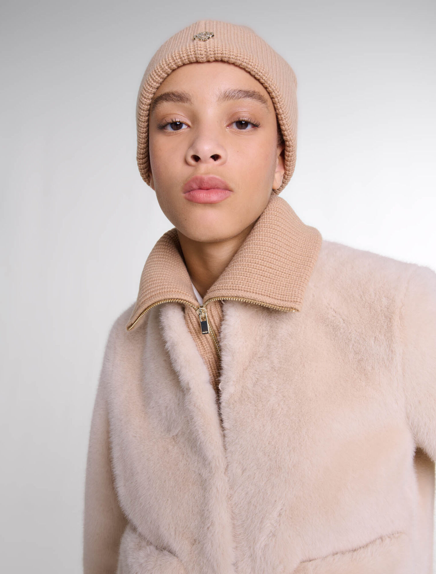 Collo con zip in lana e cashmere