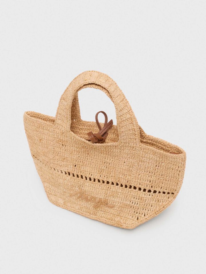 Mini shopping bag in rafia naturale