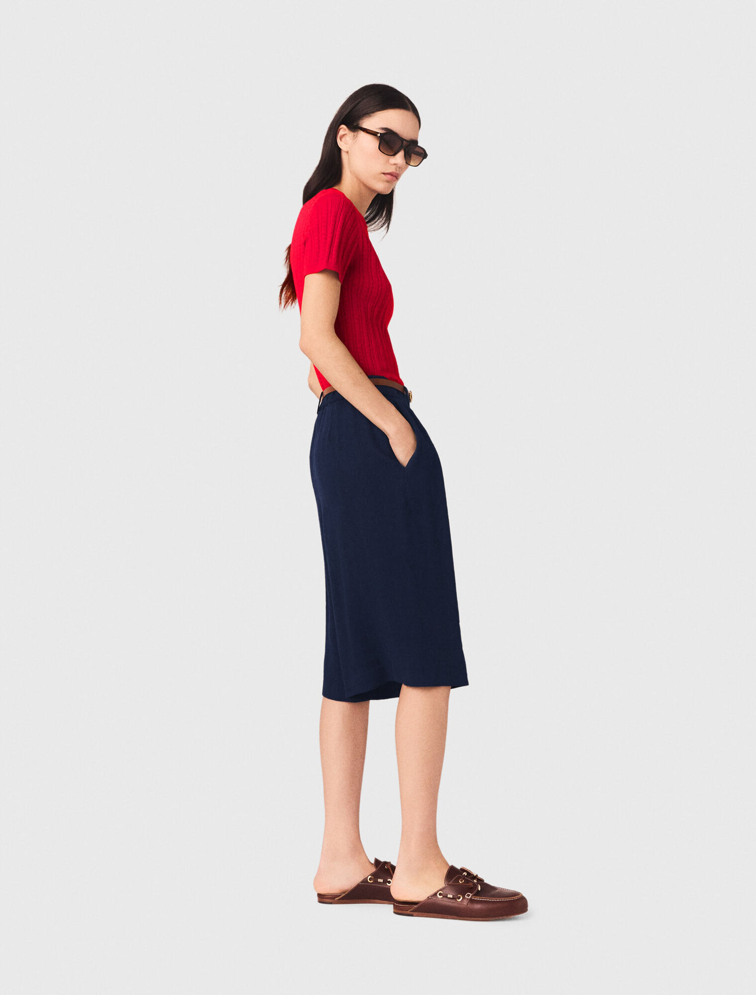 Bermuda in lino misto