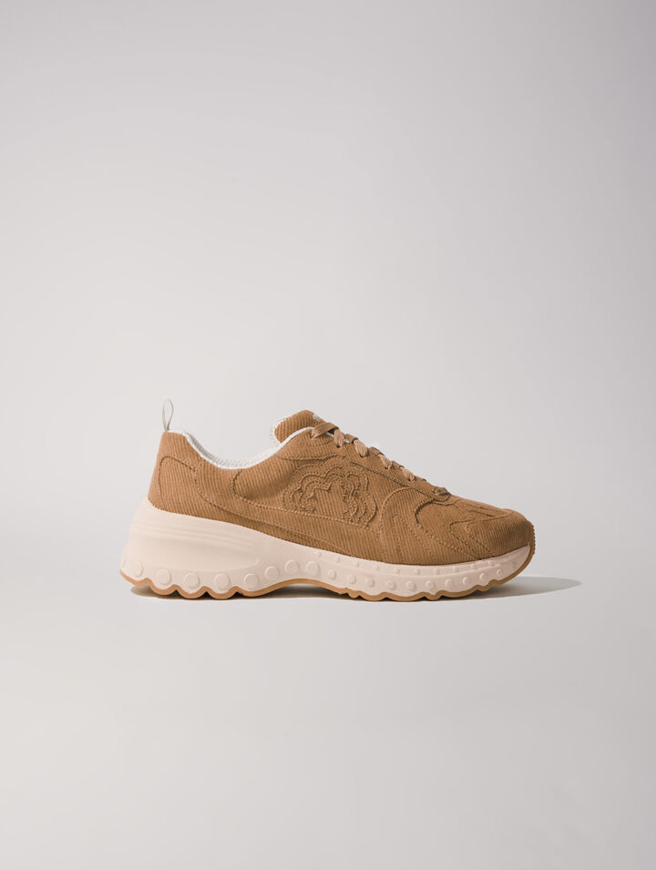 Sneaker M in velluto a coste