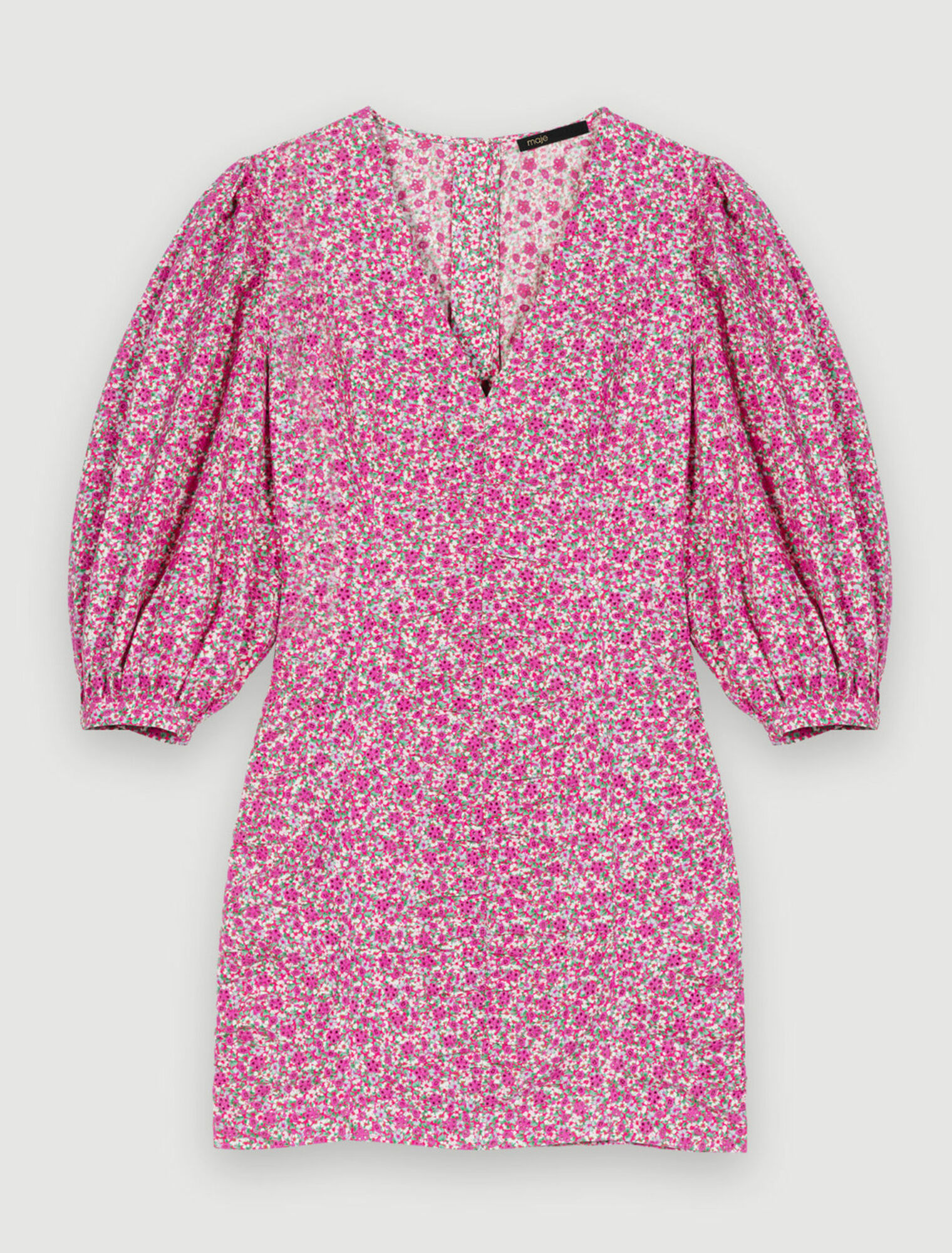 Abito corto con stampa floreale