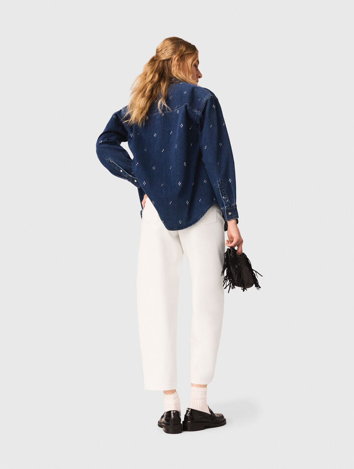 Camicia in denim con strass